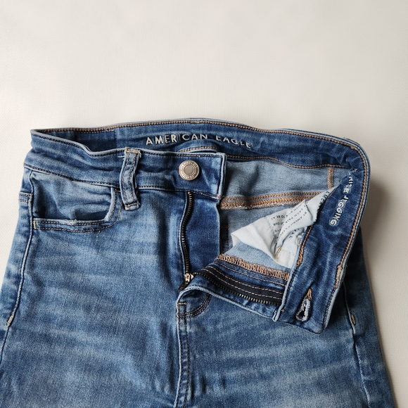 American Eagle Womens Stretch Skinny Blue Jeans Denim Size 0 - Picture 2 of 14